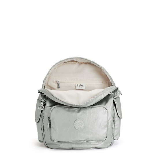 Kipling City Pack Small Metallic Ryggsäck Silver | SE 1701DF